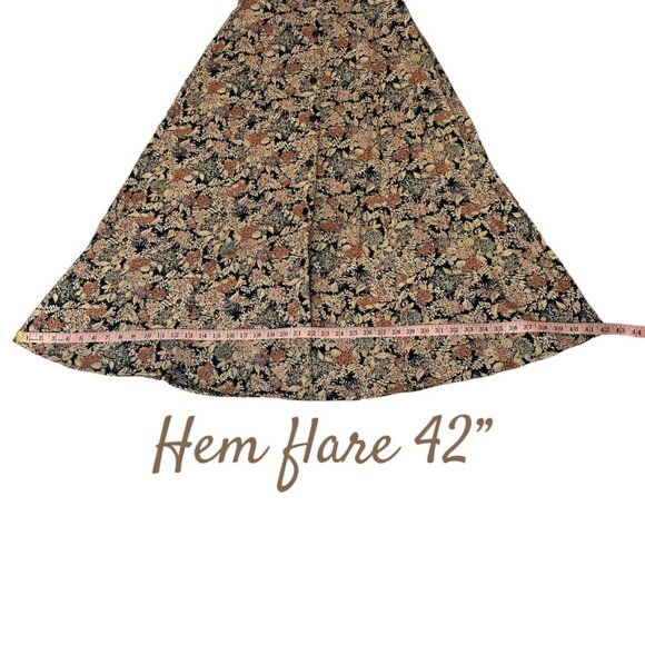 EVC Vintage Marnie West Floral A-line Midi Skirt Women's Small Made in USA - Picture 12 of 14